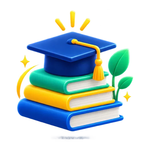 A graduation cap resting on a stack of books